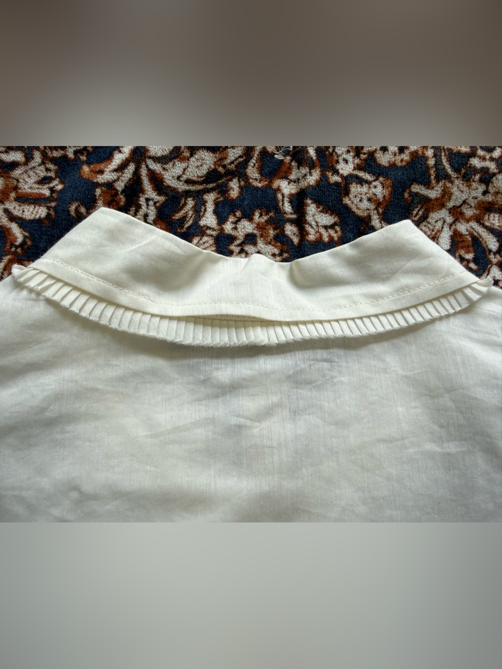 J.Crew Cream Button-Front Ruffle Blouse - Picture 4 of 6